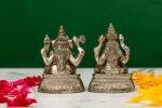 Brass Silver-Coated Superfine Ganesh Laxmi Idol- 2.75 Inches - Image 11