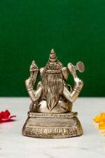 Brass Silver-Coated Superfine Ganesh Laxmi Idol- 2.75 Inches - Image 7