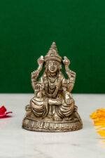 Brass Silver-Coated Superfine Ganesh Laxmi Idol- 2.75 Inches - Image 6