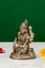 Brass Silver-Coated Superfine Ganesh Laxmi Idol- 2.75 Inches - Image 5