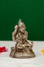 Brass Silver-Coated Superfine Ganesh Laxmi Idol- 2.75 Inches - Image 4