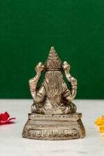 Brass Silver-Coated Superfine Ganesh Laxmi Idol- 2.75 Inches - Image 3