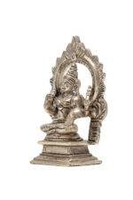 Brass Silver-Coated Superfine Ganesh Laxmi Idol- With Frame - 3.50 Inches - Image 5
