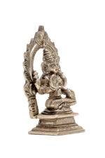 Brass Silver-Coated Superfine Ganesh Laxmi Idol- With Frame - 3.50 Inches - Image 4