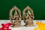 Brass Silver-Coated Superfine Ganesh Laxmi Idol- With Frame - 3.50 Inches - Image 24