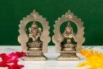Brass Silver-Coated Superfine Ganesh Laxmi Idol- With Frame - 3.50 Inches - Image 23