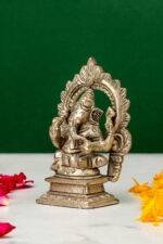 Brass Silver-Coated Superfine Ganesh Laxmi Idol- With Frame - 3.50 Inches - Image 21
