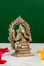 Brass Silver-Coated Superfine Ganesh Laxmi Idol- With Frame - 3.50 Inches - Image 20
