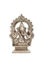 Brass Silver-Coated Superfine Ganesh Laxmi Idol- With Frame - 3.50 Inches - Image 10