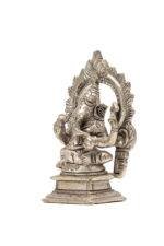 Brass Silver-Coated Superfine Ganesh Laxmi Idol- With Frame - 3.50 Inches - Image 9