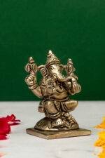 Brass Silver-Coated Superfine Ganesh Laxmi Idol- 3.15 Inches - Image 8