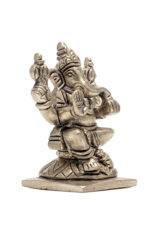 Brass Silver-Coated Superfine Ganesh Laxmi Idol- 3.15 Inches - Image 18
