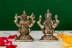 Brass Silver-Coated Superfine Ganesh Laxmi Idol- 3.15 Inches - Image 11
