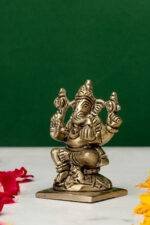 Brass Silver-Coated Superfine Ganesh Laxmi Idol- 3.15 Inches - Image 9