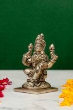 Brass Silver-Coated Superfine Ganesh Laxmi Idol- 3.15 Inches - Image 5