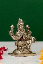 Brass Silver-Coated Superfine Ganesh Laxmi Idol- 3.15 Inches - Image 4