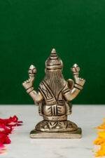 Brass Silver-Coated Superfine Ganesh Laxmi Idol- 3.15 Inches - Image 3