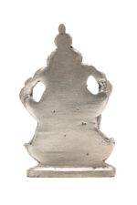 Brass Silver-Coated Superfine Ganesh Laxmi Idol - On Lotus - 3.50 Inches - Image 15