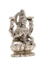 Brass Silver-Coated Superfine Ganesh Laxmi Idol - On Lotus - 3.50 Inches - Image 12