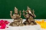 Brass Silver-Coated Superfine Ganesh Laxmi Idol- 3.15 Inches - Image 6