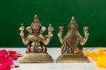 Brass Silver-Coated Superfine Ganesh Laxmi Idol- 3.15 Inches - Image 5