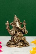 Brass Silver-Coated Superfine Ganesh Laxmi Idol- 3.15 Inches - Image 7