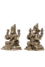 Brass Silver-Coated Superfine Ganesh Laxmi Idol- 3.15 Inches - Image 14