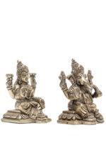 Brass Silver-Coated Superfine Ganesh Laxmi Idol- 3.15 Inches - Image 15