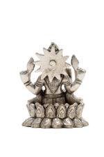 Brass Silver-Coated Superfine Ganesh Laxmi Idol - On Lotus - 3.50 Inches - Image 10