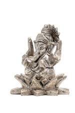 Brass Silver-Coated Superfine Ganesh Laxmi Idol - On Lotus - 3.15 Inches - Image 21
