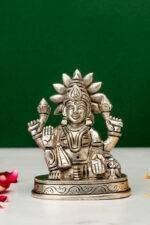 Brass Silver-Coated Superfine Ganesh Laxmi Idol- 3.15 Inches - Image 9