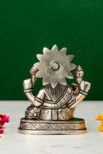 Brass Silver-Coated Superfine Ganesh Laxmi Idol- 3.15 Inches - Image 12