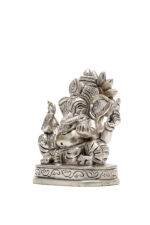 Brass Silver-Coated Superfine Ganesh Laxmi Idol- 3.15 Inches - Image 19