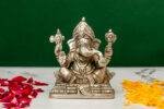 Brass Silver-Coated Superfine Ganesh Laxmi Idol- 3.50 Inches - Image 9
