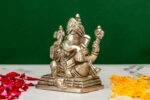 Brass Silver-Coated Superfine Ganesh Laxmi Idol- 3.50 Inches - Image 8