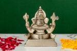 Brass Silver-Coated Superfine Ganesh Laxmi Idol- 3.50 Inches - Image 6