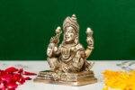 Brass Silver-Coated Superfine Ganesh Laxmi Idol- 3.50 Inches - Image 4