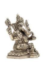 Brass Silver-Coated Superfine Ganesh Laxmi Idol- 4.35 Inches - Image 18