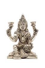 Brass Silver-Coated Superfine Ganesh Laxmi Idol- 4.35 Inches - Image 16