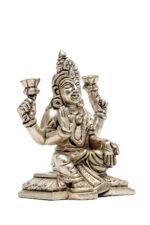 Brass Silver-Coated Superfine Ganesh Laxmi Idol- 4.35 Inches - Image 14