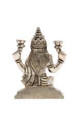 Brass Silver-Coated Superfine Ganesh Laxmi Idol- 4.35 Inches - Image 13