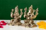 Brass Silver-Coated Superfine Ganesh Laxmi Idol- 4.35 Inches - Image 2