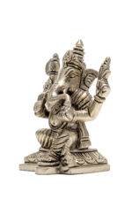 Brass Silver-Coated Superfine Ganesh Laxmi Idol- 4.35 Inches - Image 19