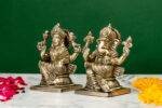 Brass Silver-Coated Superfine Ganesh Laxmi Idol- 4 Inches - Image 2