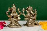 Brass Silver-Coated Superfine Ganesh Laxmi Idol- 4 Inches - Image 9