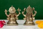 Brass Silver-Coated Superfine Ganesh Laxmi Idol- 4 Inches - Image 8