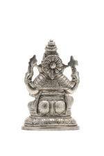 Brass Silver-Coated Superfine Ganesh Laxmi Idol- 5.15 Inches - Image 16
