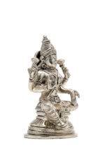 Brass Silver-Coated Superfine Ganesh Laxmi Idol- 5.15 Inches - Image 13