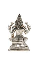 Brass Silver-Coated Superfine Ganesh Laxmi Idol- 5.15 Inches - Image 12