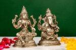 Brass Silver-Coated Superfine Ganesh Laxmi Idol- 5.15 Inches - Image 11